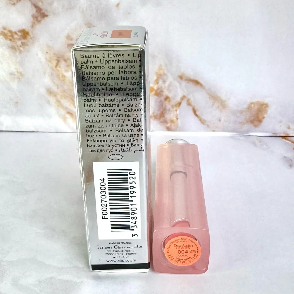 Dior Addict Lip Glow - Coral 004 Natural Glow Custom Color Reviving Lip Balm NIB
